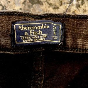 Abercrombie and Fitch high-rise black skinny jeans raw hem